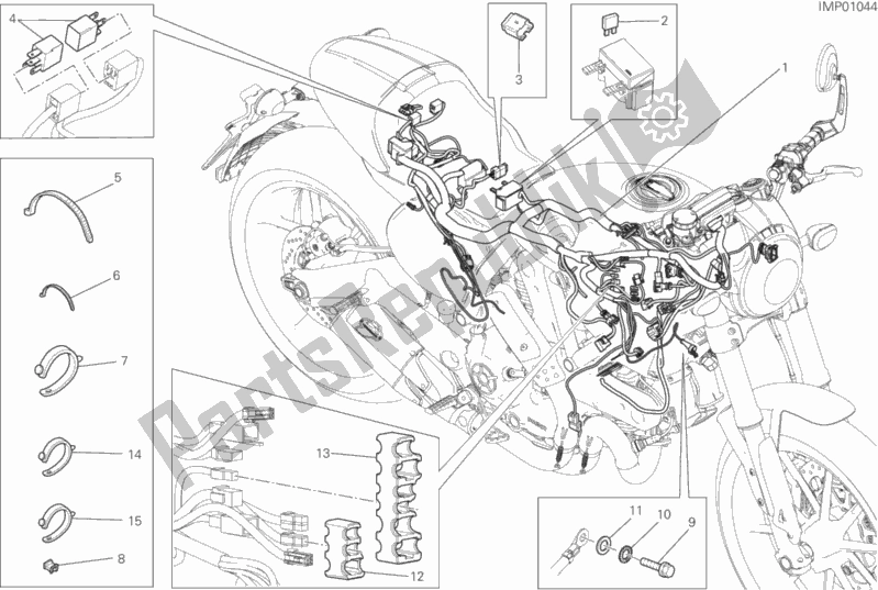 Todas as partes de Chicote De Fiação do Ducati Scrambler Cafe Racer 803 2017